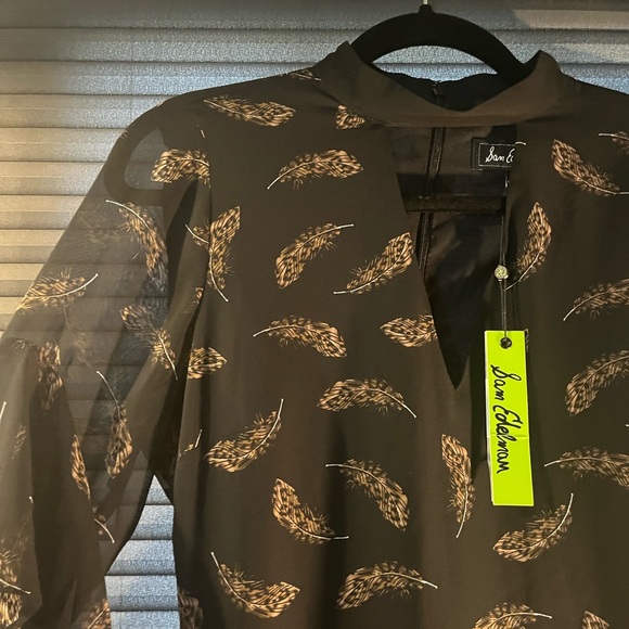 Sam Edelman NWT midi shift dress, choker neckline, bell sleeves, with slip. Sz 6 - Picture 10 of 16